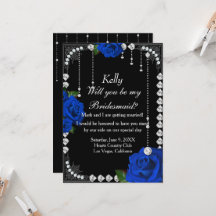 Romantische blaue Rose und Diamonds Bridesmaid