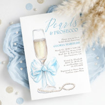 Romantische blaue Schleife Perlen und Prosecco Bra