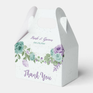 romantische blaue und violette Blumen Grüne Hochze Geschenkschachtel