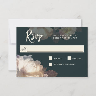Romantische Blooms Elegante Blumenhochzeit RSVP Karte