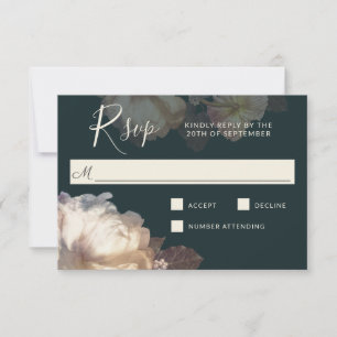 Romantische Blooms Elegante Blumenhochzeit RSVP Karte