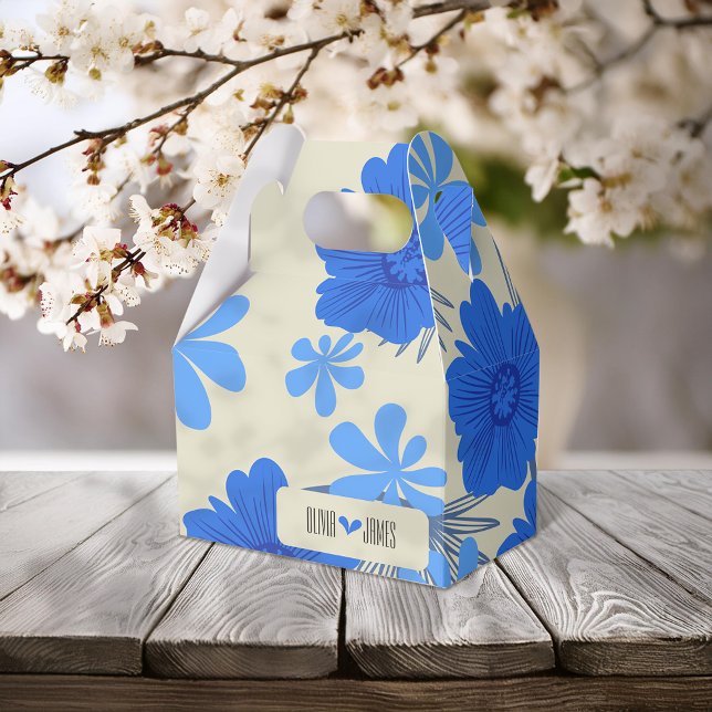 Romantische Blue Floral Gastgeschenk Hochzeit Box Geschenkschachtel (Von Creator hochgeladen)