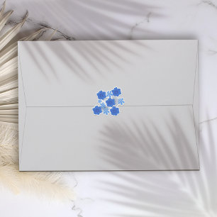 Romantische Blue Floral Wedding Stickers Aufkleber