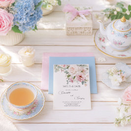 Romantische blühende Rose Save the Date Ankündigungspostkarte