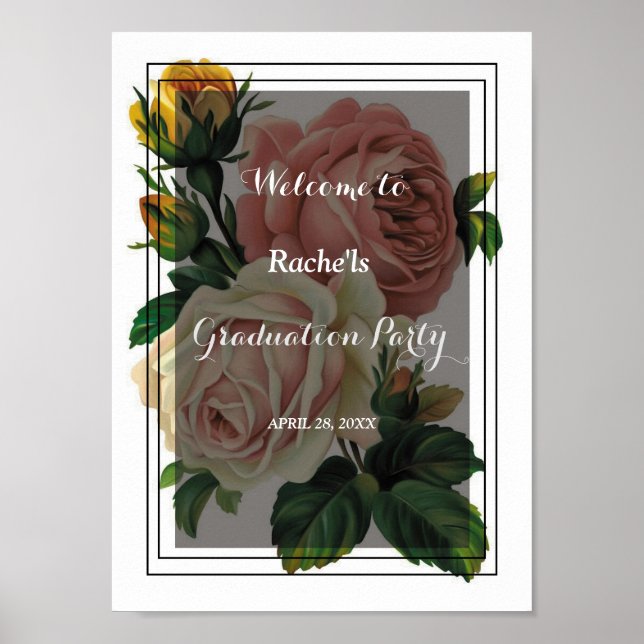 Romantische Blume Abschluss Poster (Vorne)