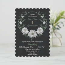 Romantische Blume botanische Schwarze Hochzeit