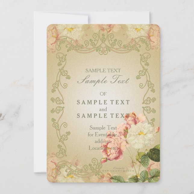 Romantische Blume - Einladungskarte Einladung (Vorderseite)