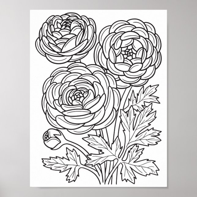 Romantische Blume - Erweiterte Farbseiten Poster (Vorne)