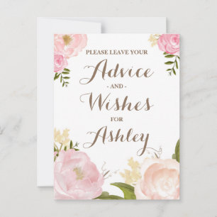 Romantische Blume für die Wasserfarbenpräsenz Hinweiskarte