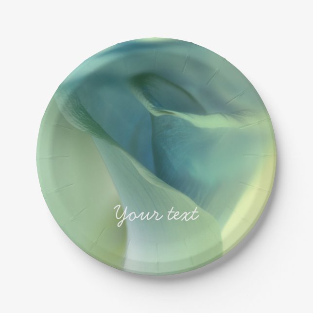 Romantische Blume in Blautönen Pappteller (Vorderseite)