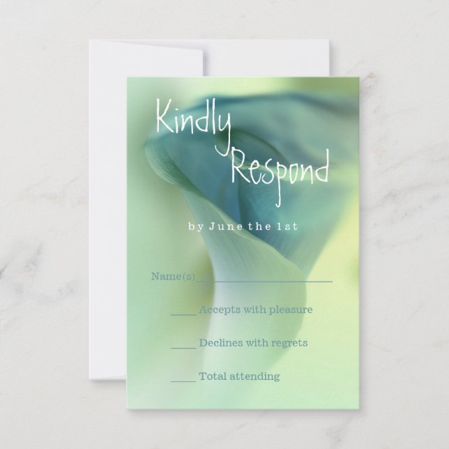Romantische Blume in Blue Tones UAWG RSVP Karte (Vorderseite)