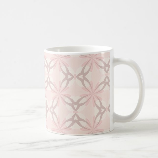 Romantische Blume in Rosa und Grau Kaffeetasse (Rechts)