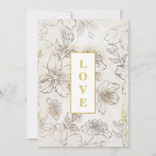 *~ Romantische Blume LIEBE AR26 QR UAWG Wedding Einladung (Vorderseite)