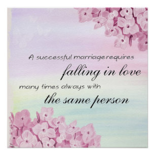 Romantische Blume Malerei Perfektes Jubiläumsgesch Poster