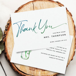 Romantische Blume Modernes Brautparty Dankeskarte