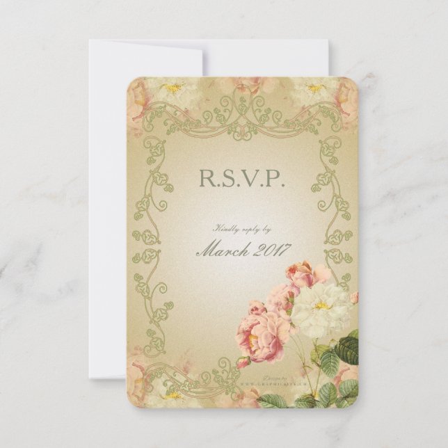 Romantische Blume - RSVP-Karte RSVP Karte (Vorderseite)