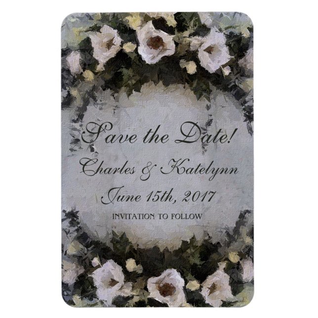 Romantische Blume | SAVE THE DATE | Magnet (Vertikal)