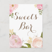Romantische Blume Süßigkeiten Bar Party Zeichen