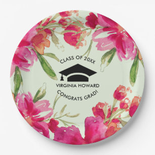 Romantische Blume Teller des Graduiertenpapiers