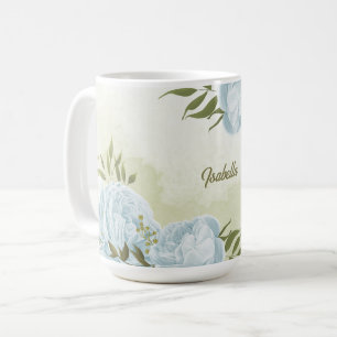 romantische Blumen & grüne Blätter botanisch Kaffeetasse