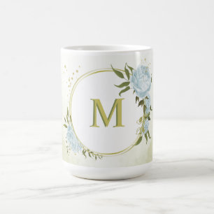 romantische Blumen & grüne Blätter botanisch Kaffeetasse
