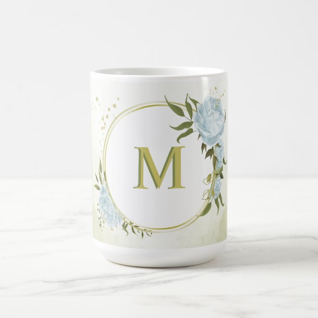 romantische Blumen & grüne Blätter botanisch Kaffeetasse (Mittel)