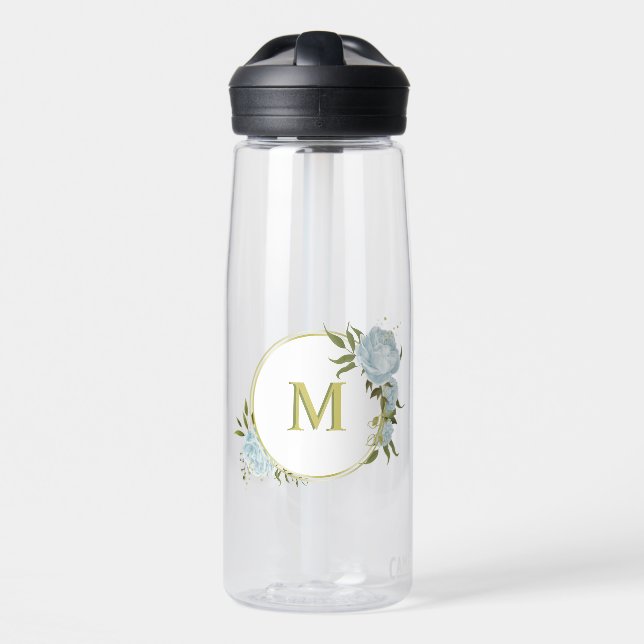 romantische Blumen & grüne Blätter botanisch Trinkflasche (Vorne)