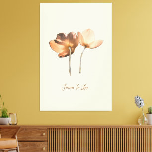 Romantische Blumen in Liebe – Botanische Fantasy B Leinwanddruck