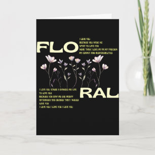 Romantische Blumen-Poesie-Grußkarte & Hochzeit Karte