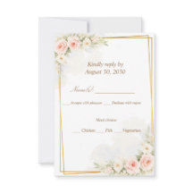 Romantische Blumen-RSVP-Karte Dusty Blush Pfingstr