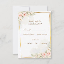 Romantische Blumen-RSVP-Karte Dusty Blush Pfingstr RSVP Karte