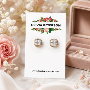 Romantische Blumen Schmuck Ohrhänger Displaykarte Visitenkarte
