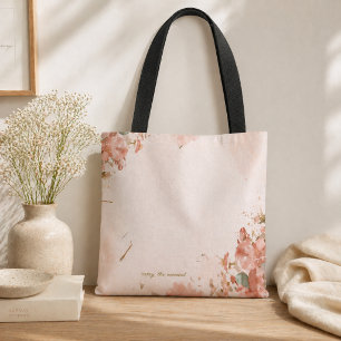 Romantische Blumen-Tasche Blush Rosa Aquarell
