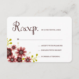Romantische Blumenbannerblume Hochzeit RSVP Karte
