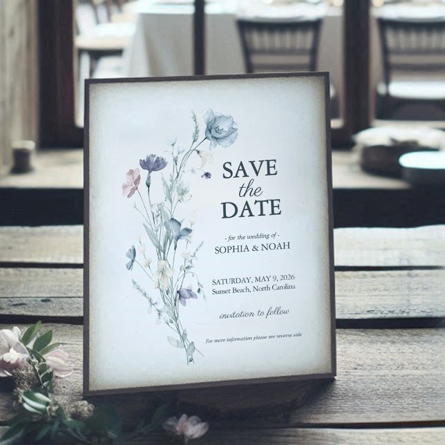 Romantische Blumenfarbkarte Save the Date Einladung (Von Creator hochgeladen)