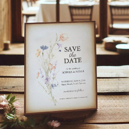 Romantische Blumenfarbkarte Save the Date Einladung