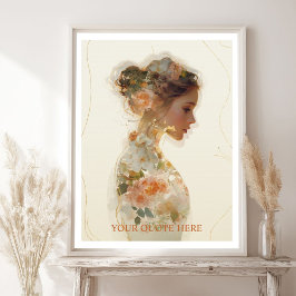 Romantische Blumenfrauen - Silhouette für individu Poster