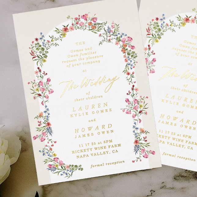 romantische Blumengarten Hochzeit Folieneinladung (Von Creator hochgeladen)