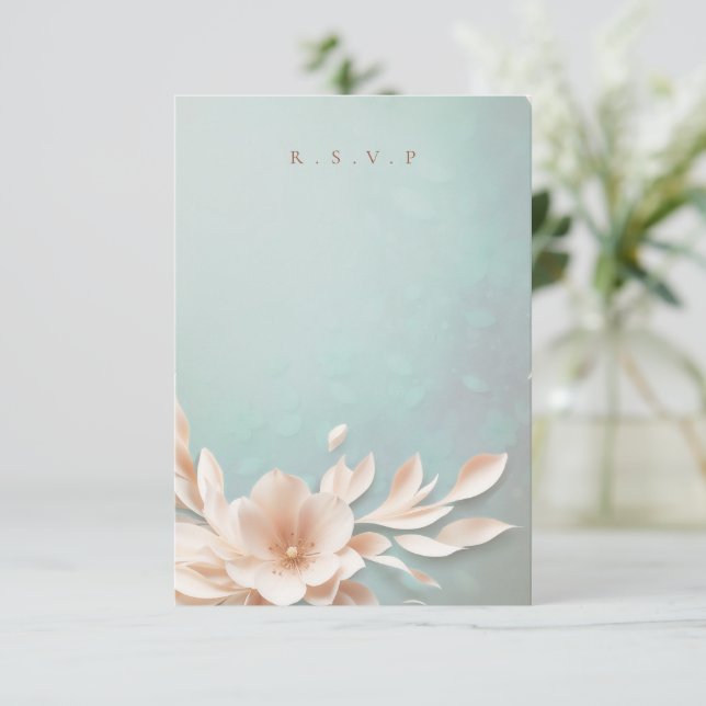 Romantische Blumengerichte UAWG RSVP Karte (Stehend Vorderseite)