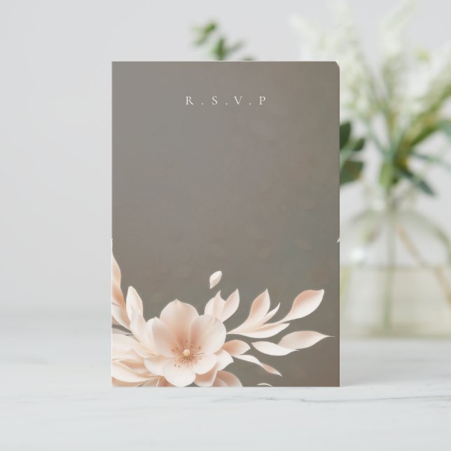 Romantische Blumengerichte UAWG RSVP Karte (Stehend Vorderseite)