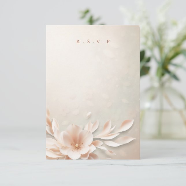 Romantische Blumengerichte UAWG RSVP Karte (Stehend Vorderseite)