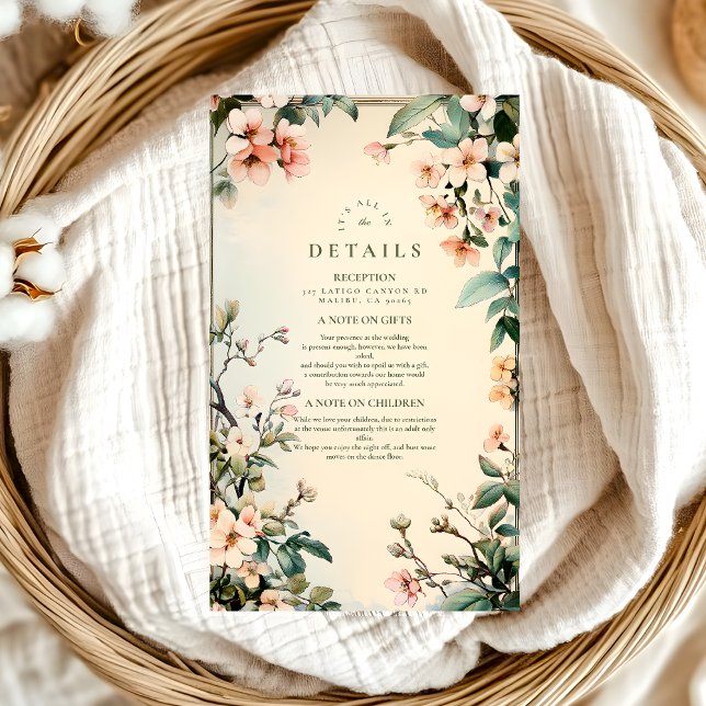 Romantische Blumenhochzeit Begleitkarte (Von Creator hochgeladen)