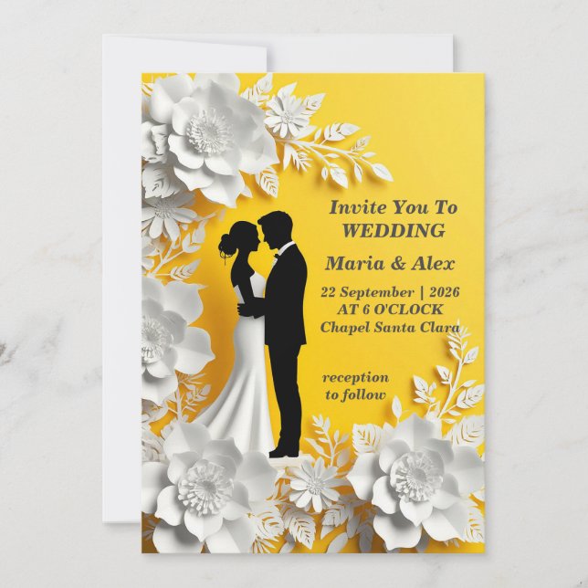 Romantische Blumenhochzeit Einladung (Vorderseite)