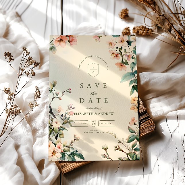 Romantische Blumenhochzeit Save The Date (Von Creator hochgeladen)