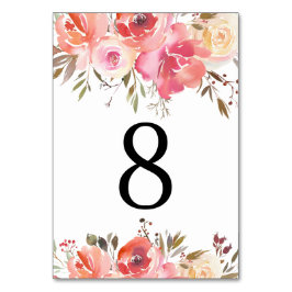 Romantische Blumenkarten Hochzeiten von Tischnumme Tischnummer