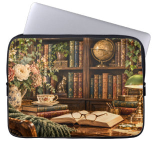 Romantische Blumenlesung Laptopschutzhülle