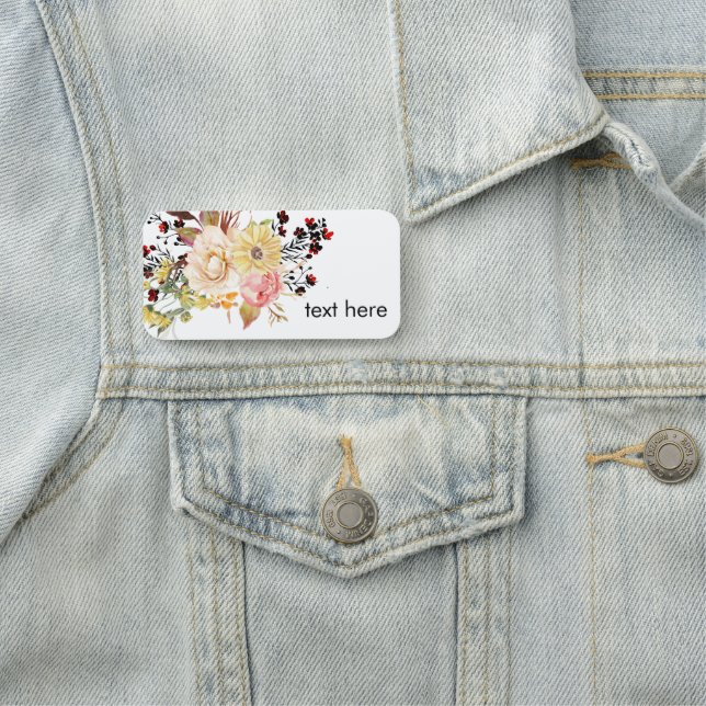 Romantische Blumenmarke, klassische Wasserfarbe Namensschild (Beispiel)