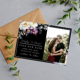 Romantische blumenmoody Dark Blume Hochzeit Save The Date