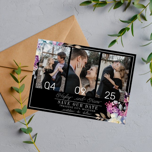 Romantische blumenmoody Dark Blume Hochzeit Save The Date (Von Creator hochgeladen)