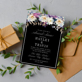 Romantische Blumenmoody Dunkle Blume Probe Abendes Einladung